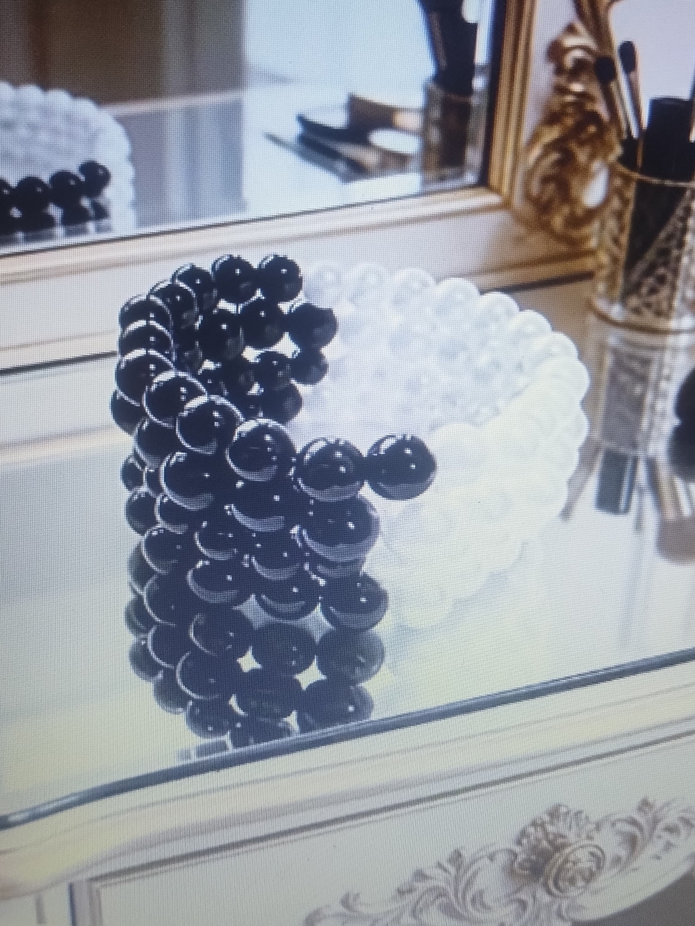 Beaded Cuff Bracelet - Black and White